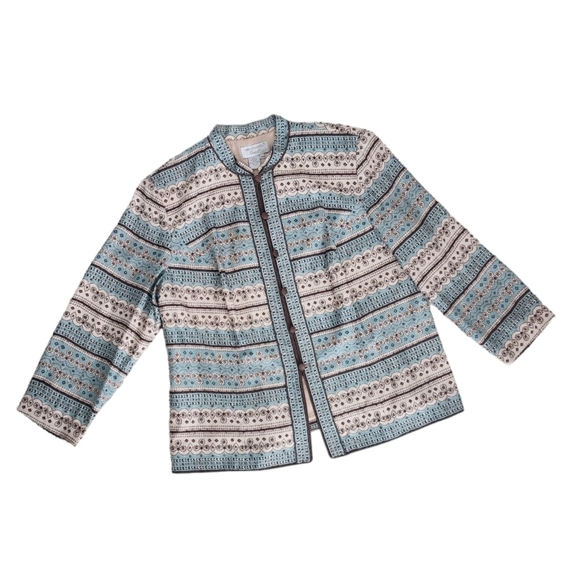 Adrianna Papell Woman 100% Silk Embellished Manderin Collar Jacket Size 20W. - Picture 1 of 10